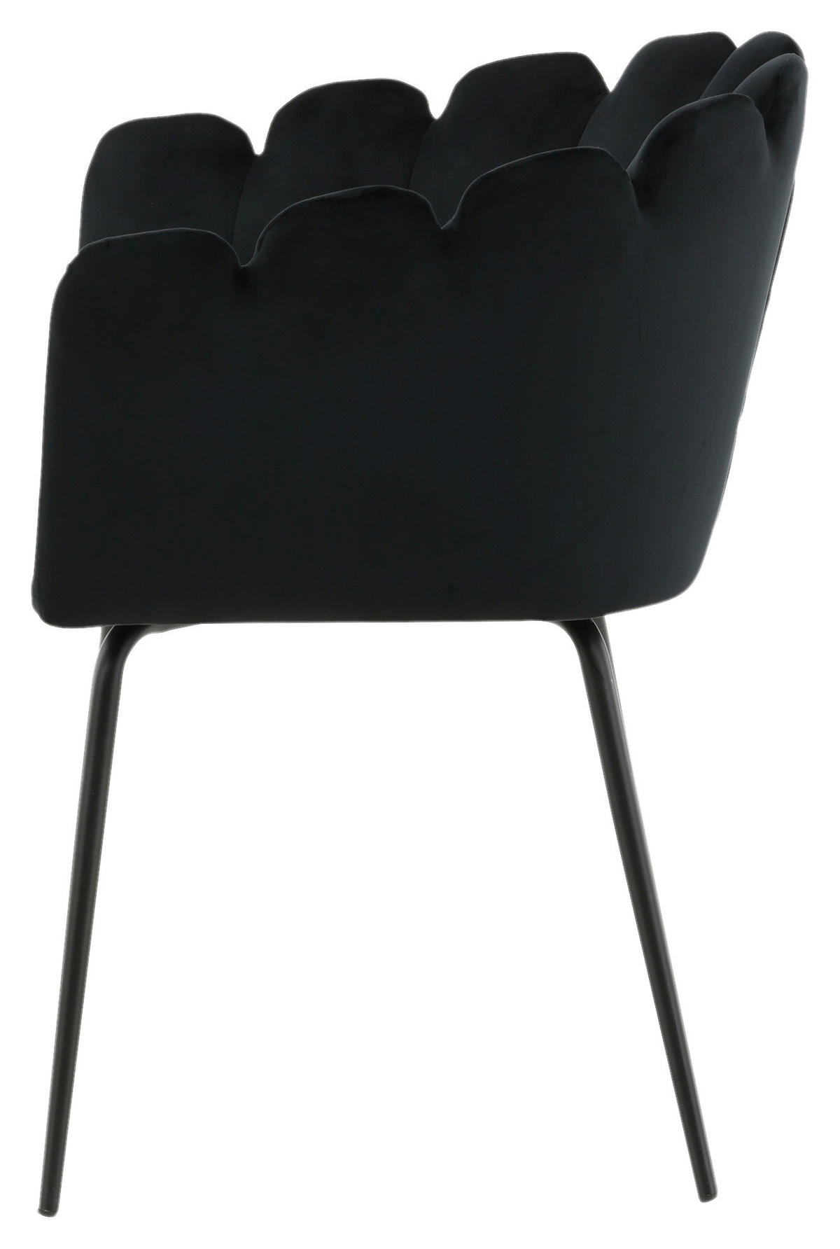 STOL stål sammet  - svart, Design, metall/textil (61/76.56/54cm) - Livetastic