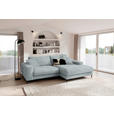ECKSOFA  in Flachgewebe Hellblau  253/177 cm  - Schwarz/Hellblau, Design, Textil/Metall (253/177cm) - Dieter Knoll