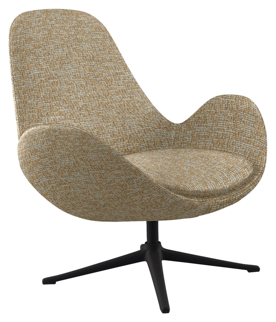 SESSEL in Chenille Honig  - Schwarz/Honig, Design, Textil/Metall (88/89/80cm) - home24