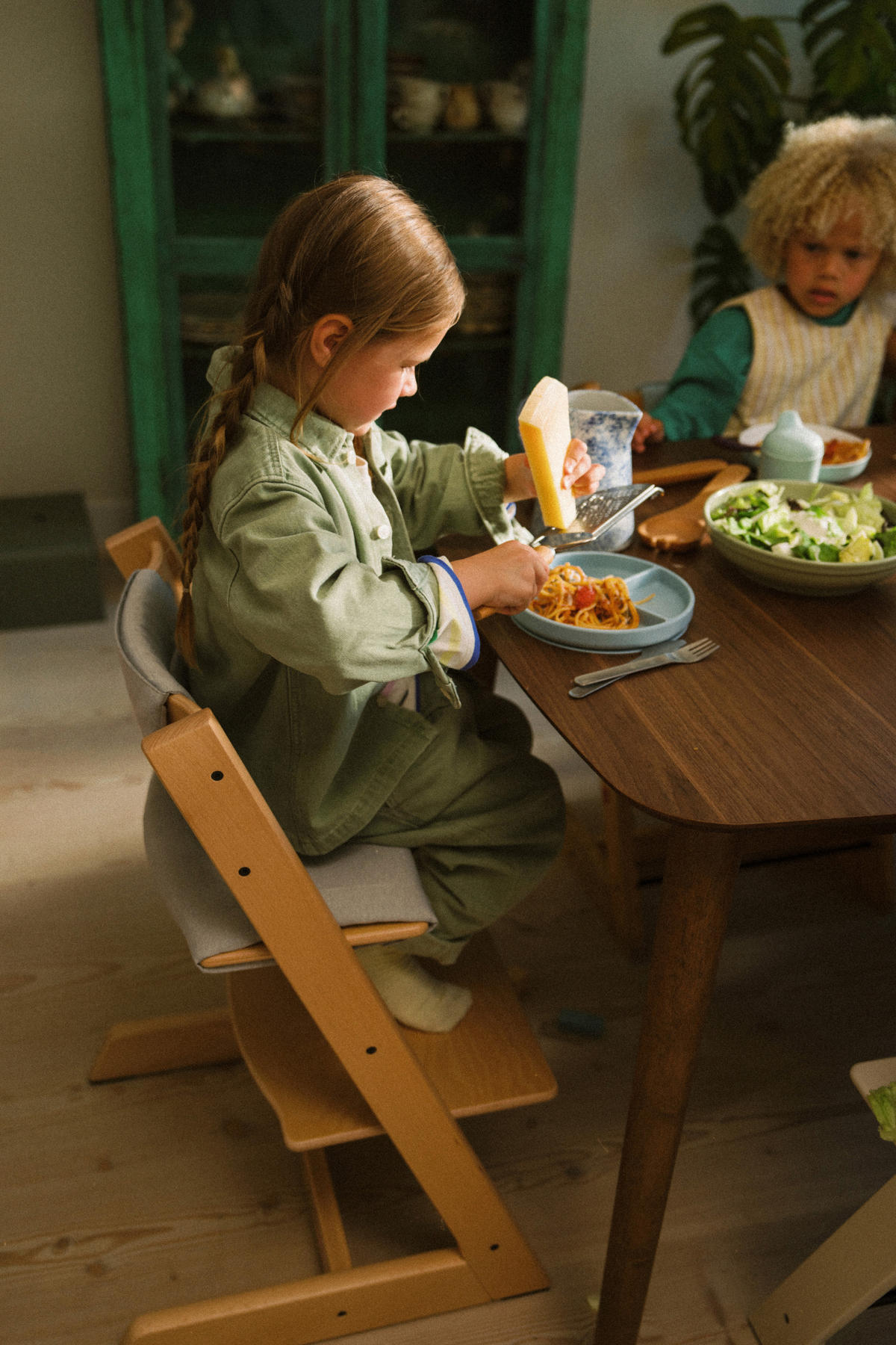 HOCHSTUHLEINLAGE  - Beige, Basics, Textil (41cm) - Stokke