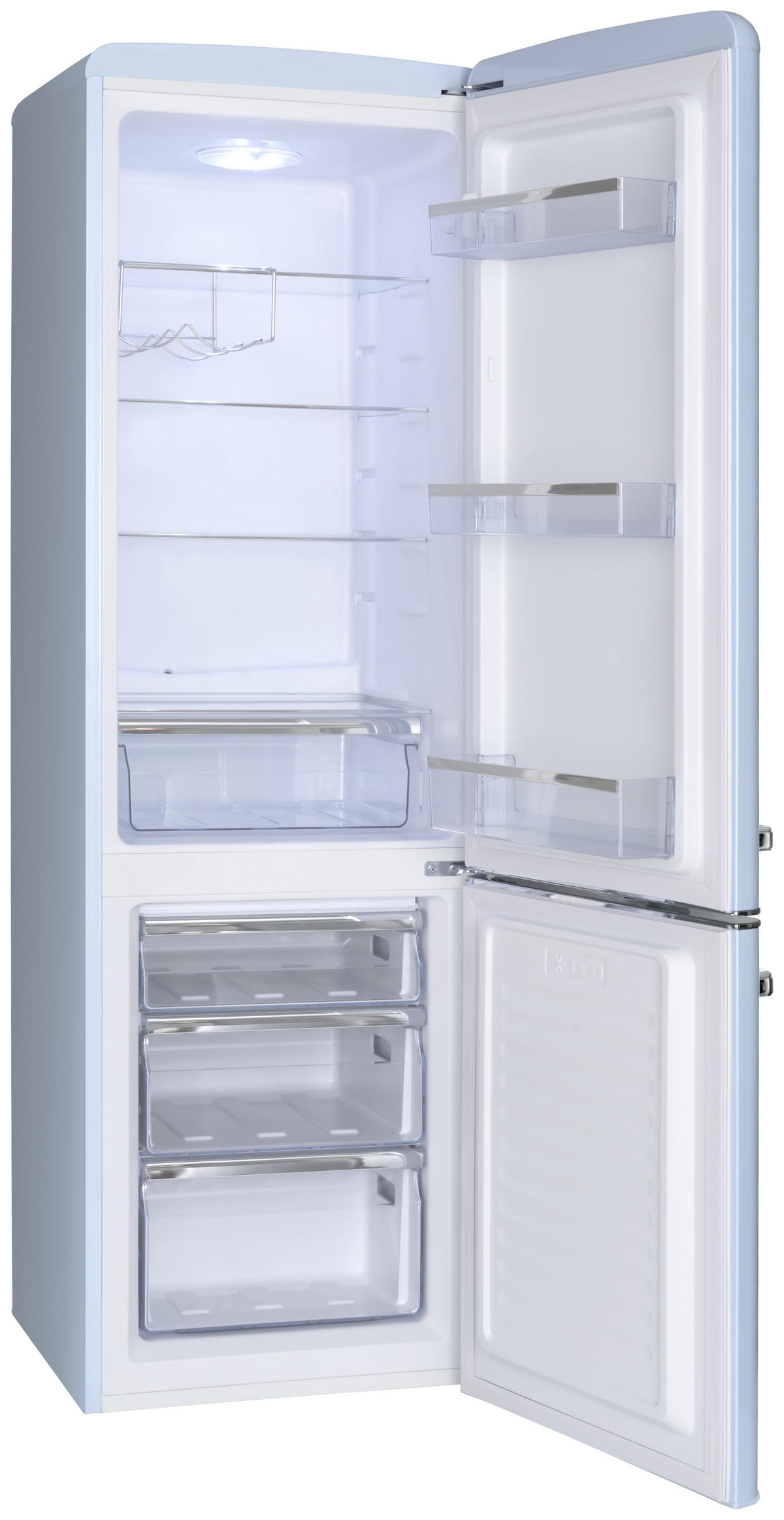 KÜHL-GEFRIER-KOMBINATION 55/181/61,5 cm KGCR387100L  - Hellblau, Basics, Metall (55/181/61,5cm) - Amica