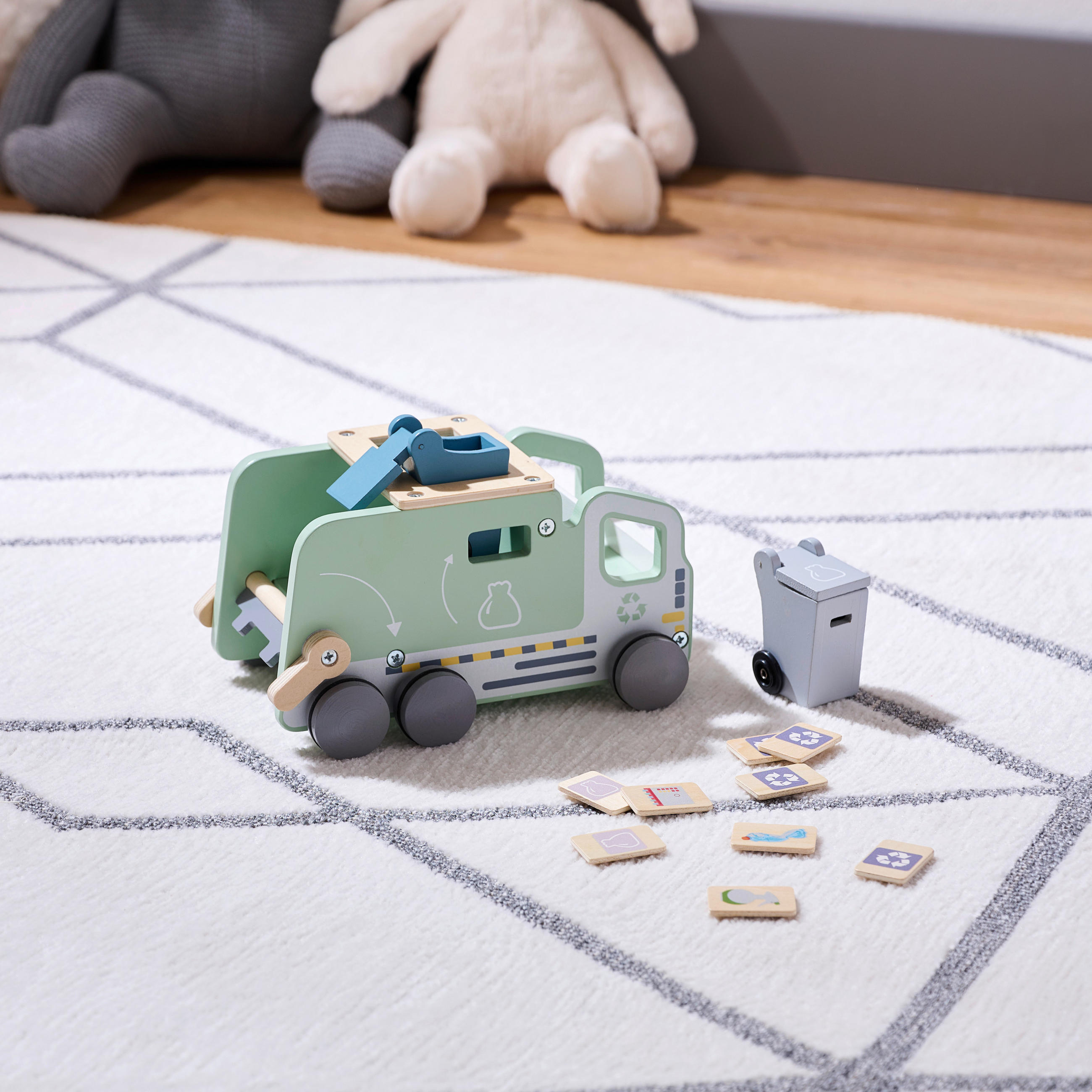 MÜLLWAGEN - Multicolor, Trend, Holz/Kunststoff (24/14/11,5cm) - Avelia