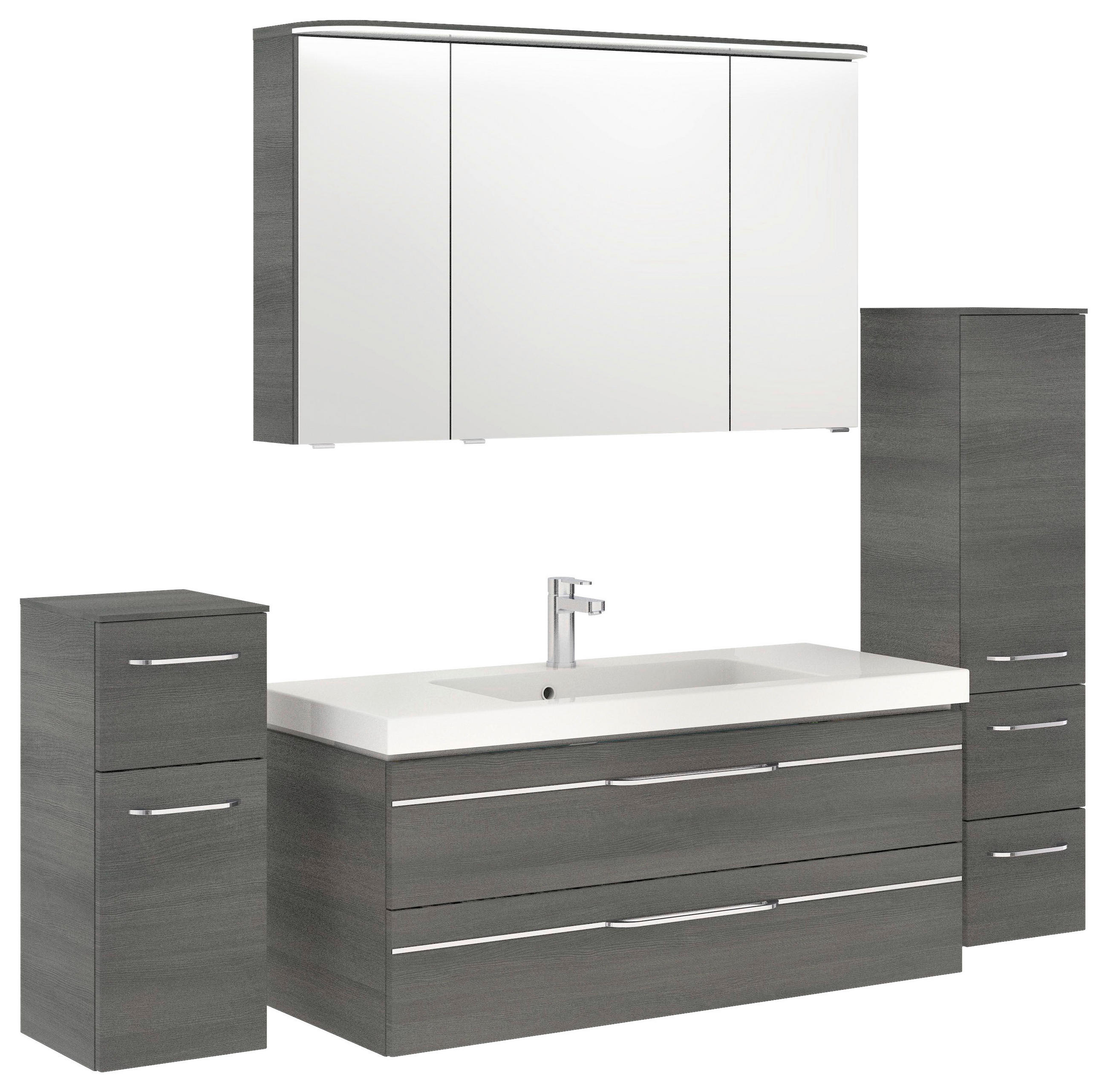 BADEZIMMER 5-teilig in 183 cm - Chromfarben/Graphitfarben, KONVENTIONELL, Glas/Holzwerkstoff (183cm) - Pelipal