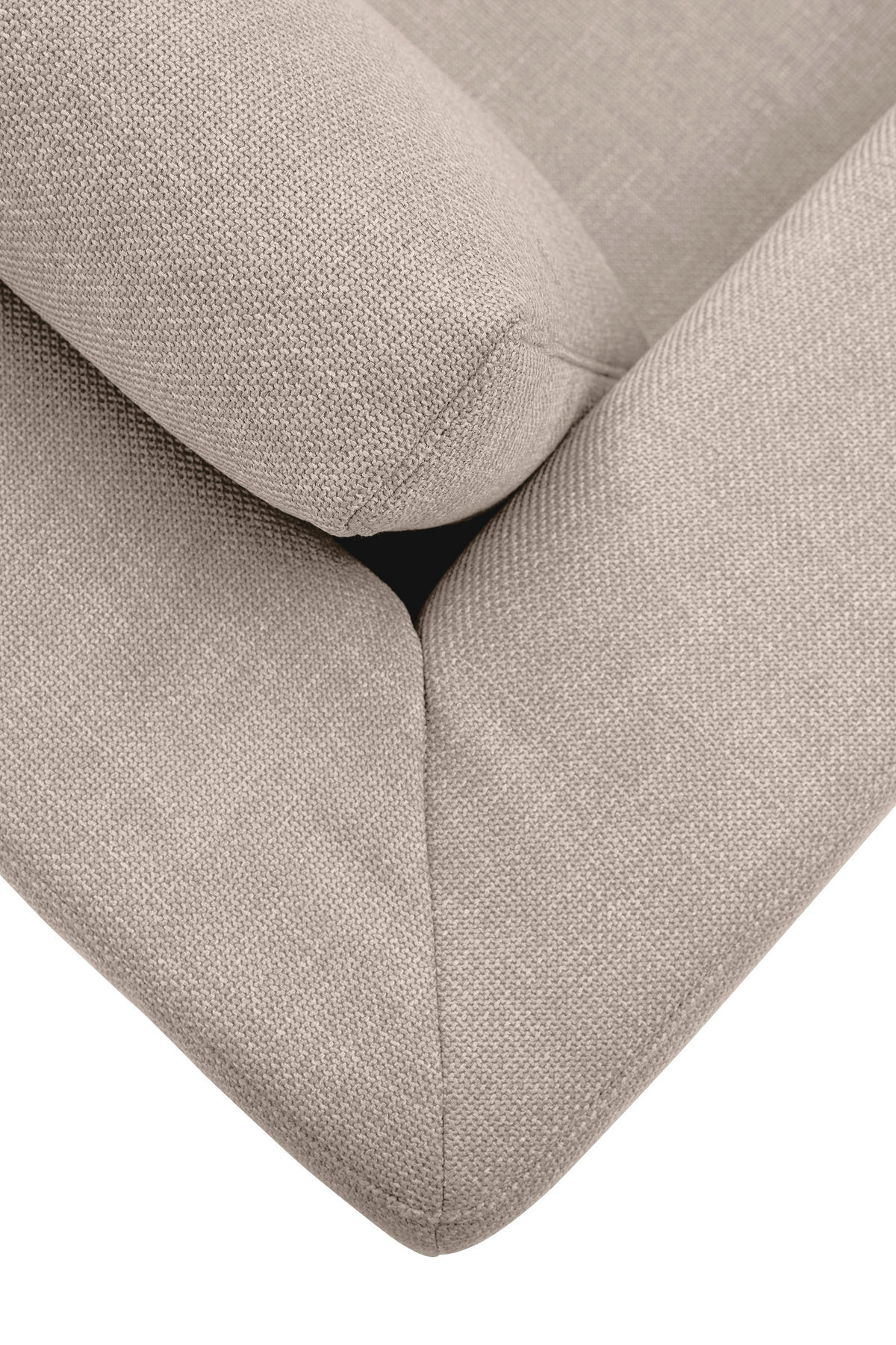 ECKSOFA inkl. Funktion Heaven Beige Flachgewebe  - Chromfarben/Beige, KONVENTIONELL, Textil/Metall (162/242cm) - Tom Tailor