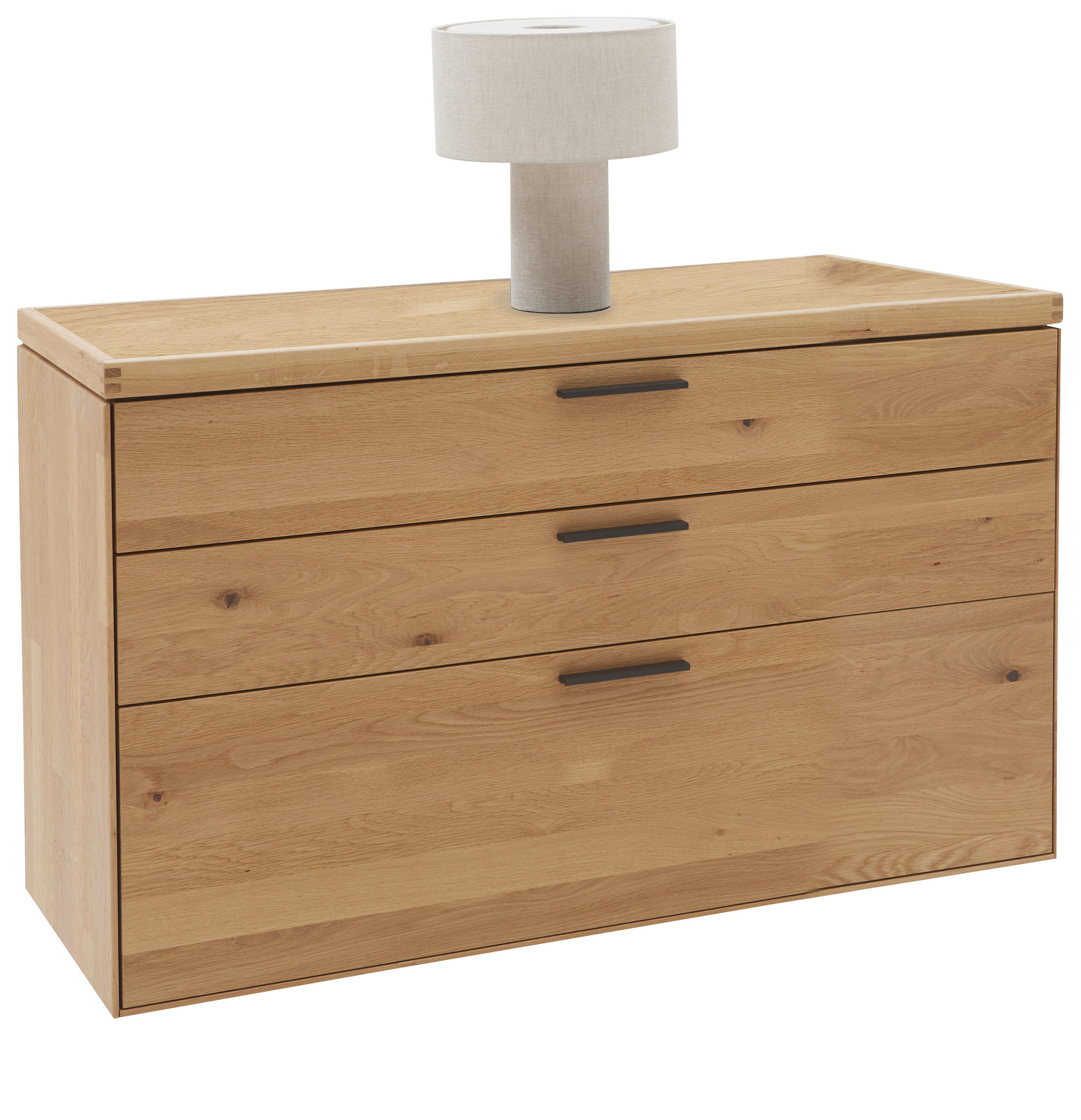 KOMMODE  in 122/75/45 cm  - Wildeiche/Schwarz, Design, Holz/Metall (122/75/45cm) - Valnatura