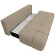 BOXSPRINGSOFA in Chenille Beige  - Beige/Schwarz, MODERN, Kunststoff/Textil (210/72/105cm) - Cantus