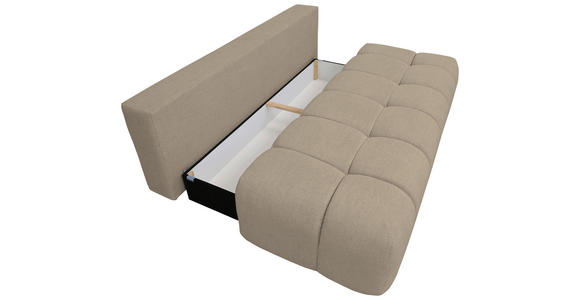 BOXSPRINGSOFA in Chenille Beige  - Beige/Schwarz, MODERN, Kunststoff/Textil (210/72/105cm) - Cantus