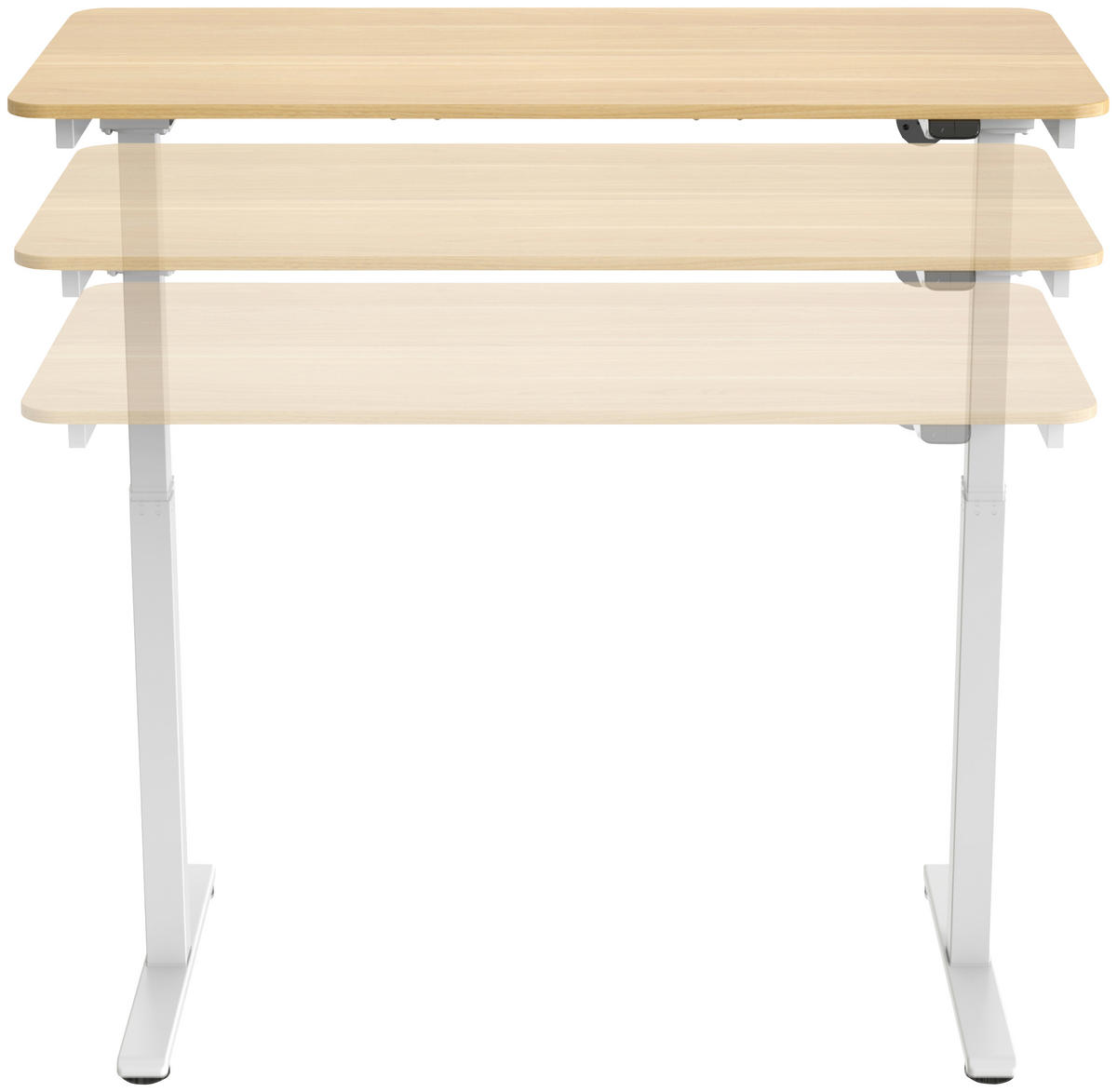 SCHREIBTISCH höhenverstellbar  - Naturfarben/Weiß, MODERN, Holzwerkstoff/Metall (120/60/73-123cm) - Livetastic