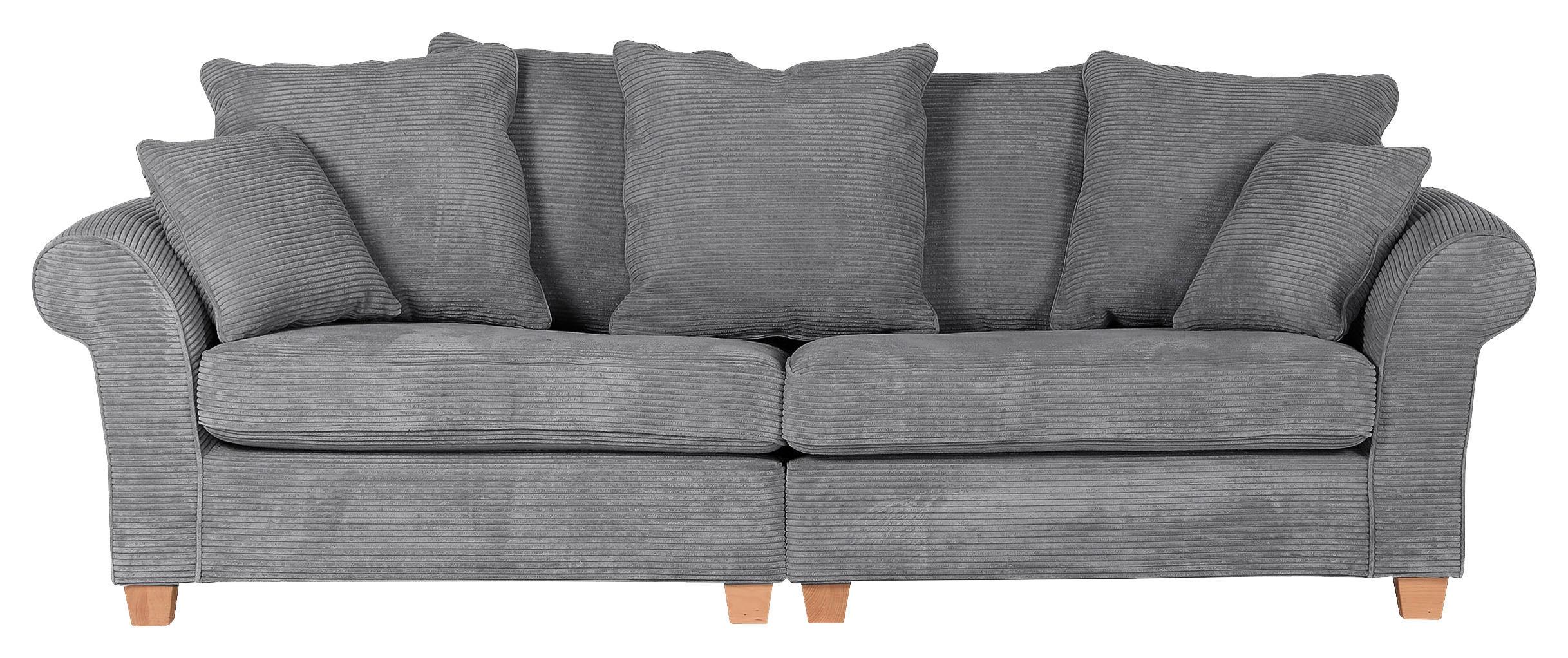 BIG SOFFA i manchester antracit  - antracit/ekfärgad, Lifestyle, trä/textil (264/70/111cm) - Livetastic