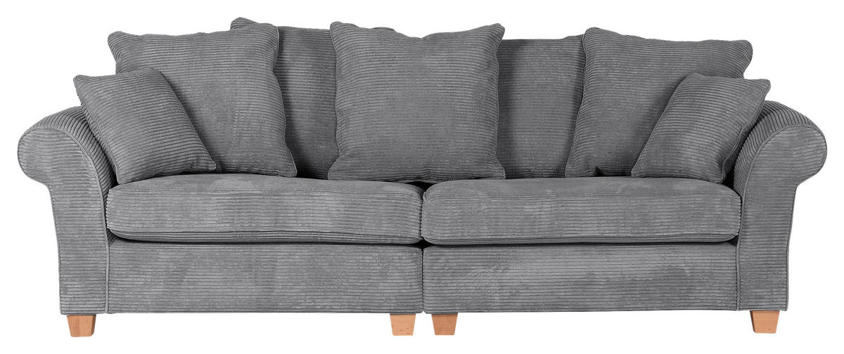 BIG SOFFA i manchester antracit  - antracit/ekfärgad, Lifestyle, trä/textil (264/70/111cm) - Livetastic