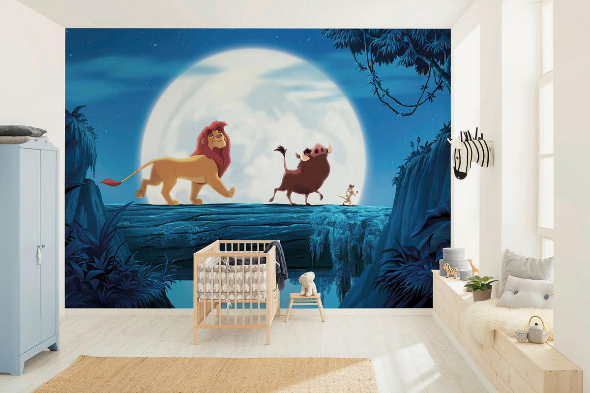 FOTOTAPETE THE LION KING MOON WALK  - Blau, Design, Textil (350/250cm) - Disney