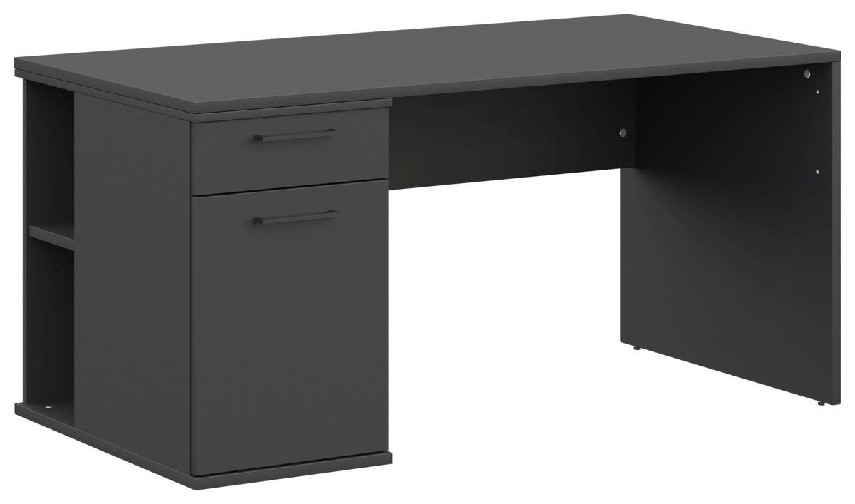 JUGENDSCHREIBTISCH 150/70/72 cm Graphitfarben  - Anthrazit/Graphitfarben, Design, Holzwerkstoff/Metall (150/70/72cm) - Cantus