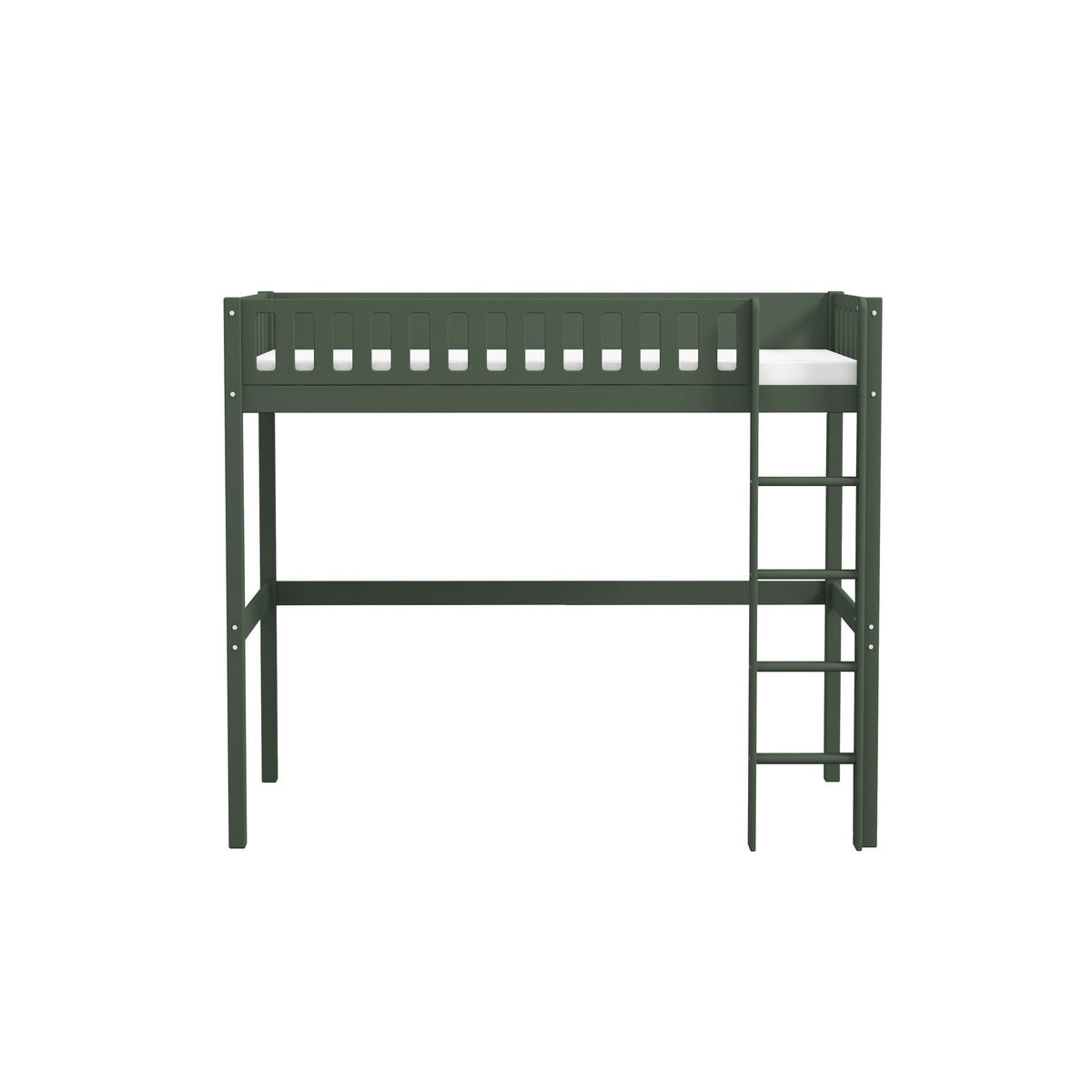HOCHBETT 90/200 cm,  in Absturzsicherung, Leiter, Rollrost  - Dunkelgrün, MODERN, Holz (90/200cm) - Chameo