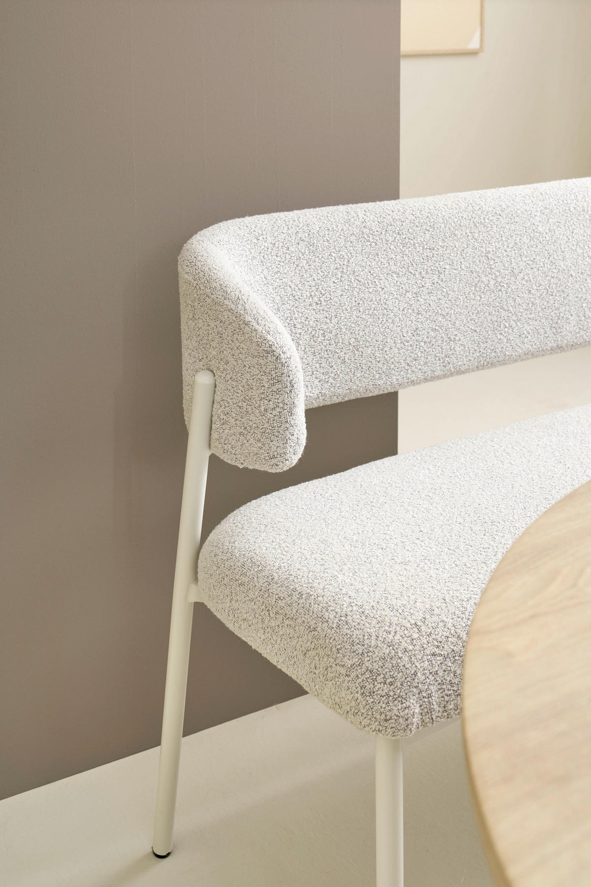 SITZBANK in Metall, Textil Greige  - Greige/Seidengrau, MODERN, Textil/Metall (163/80/56cm) - Schöner Wohnen