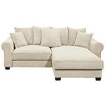 ECKSOFA Creme Cord  - Creme/Schwarz, KONVENTIONELL, Kunststoff/Textil (255/185cm) - Hom`in