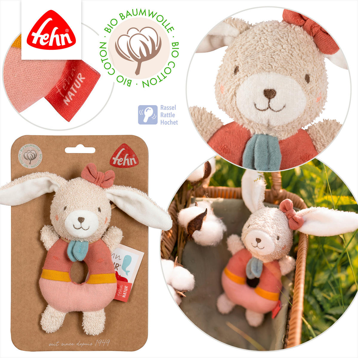 GREIFLING fehnNATUR  - Altrosa, Basics, Textil (22/15/4,8cm) - Fehn