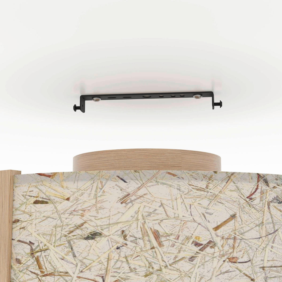 DECKENLEUCHTE  40/23,5 cm    - Beige/Schwarz, Natur, Holz/Textil (40/23,5cm) - Eglo