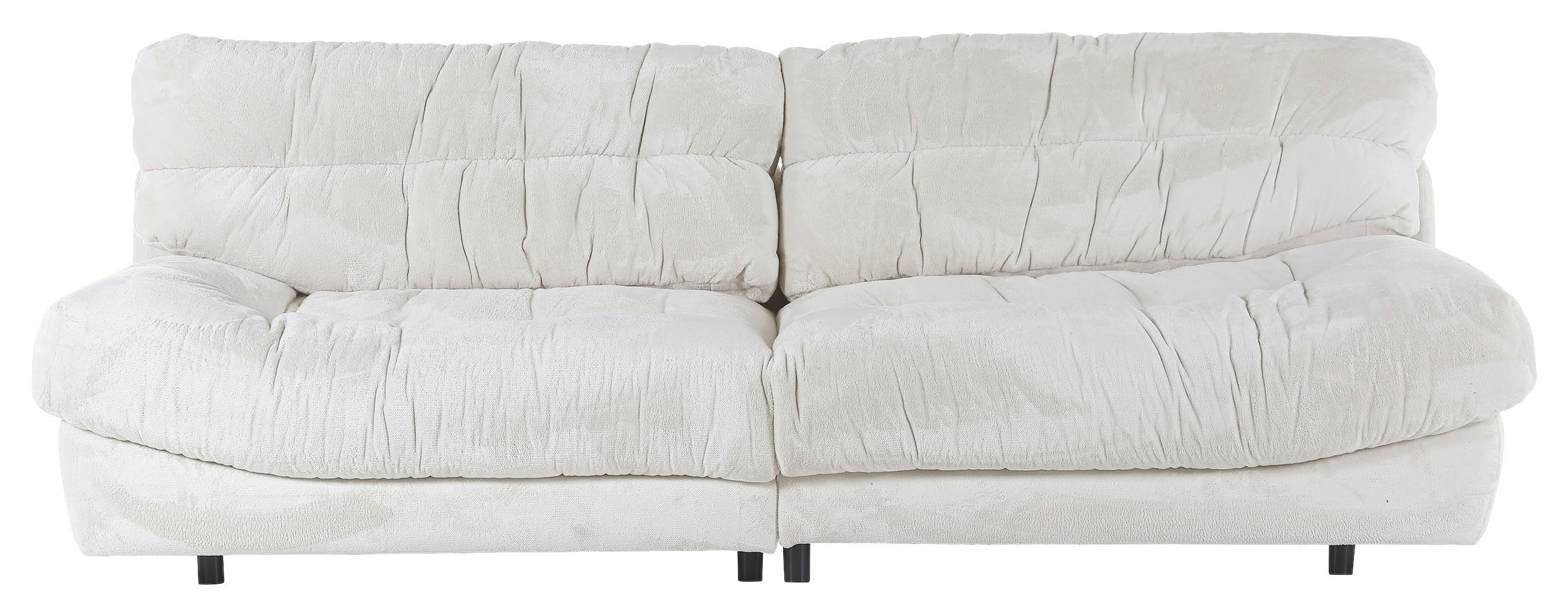 BIG SOFFA i plysch vit  - vit/svart, Klassisk, textil/plast (262/70/115cm) - MID.YOU