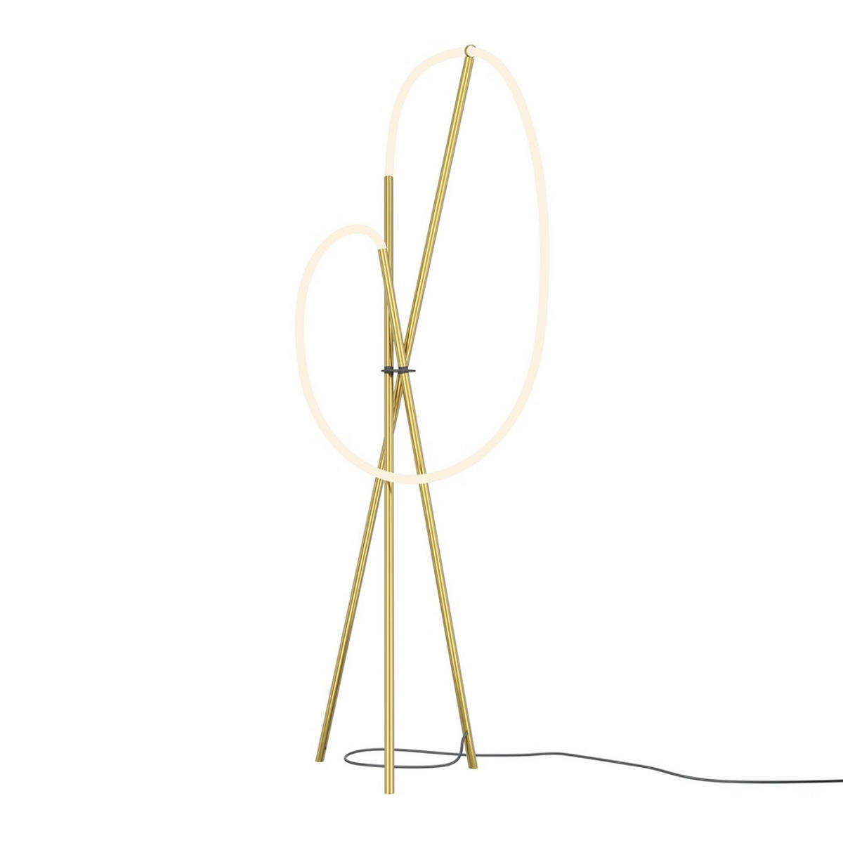 STOJEČA LED-SVETILKA  Crochet //3000 K// - bela/barve medenine, Design, kovina/umetna masa (45/162cm) - MAYTONI