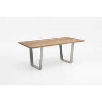 GARTENTISCH 220/95/76 cm  - Edelstahlfarben/Teakfarben, Design, Holz/Metall (220/95/76cm)