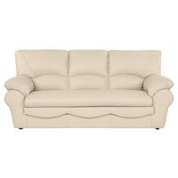 3-SITZER-SOFA in Echtleder Beige  - Beige/Schwarz, Design, Leder/Kunststoff (205/92/85cm) - Livetastic