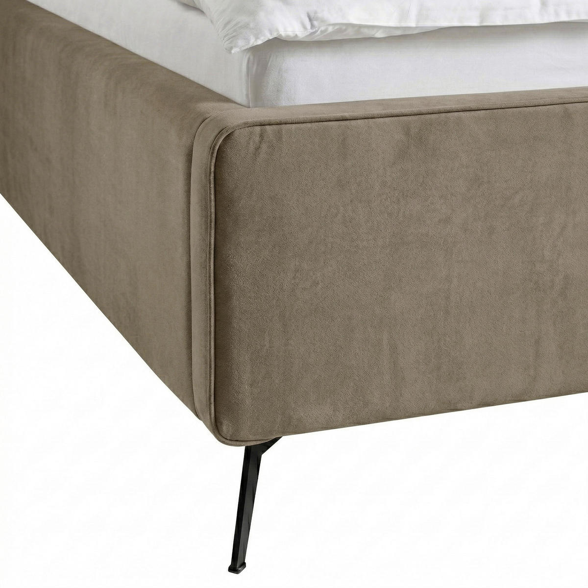 POLSTERBETT Braun 180/200 cm  - Schwarz/Braun, MODERN, Holz/Textil (180/200cm) - MID.YOU