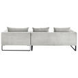 ECKSOFA  in Cord Hellgrau  284/178 cm  - Hellgrau/Schwarz, KONVENTIONELL, Textil/Metall (284/178cm) - Hom`in
