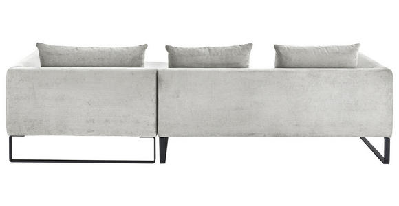 ECKSOFA  in Cord Hellgrau  284/178 cm  - Hellgrau/Schwarz, KONVENTIONELL, Textil/Metall (284/178cm) - Hom`in