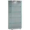 VITRINE in Silberfarben  - Transparent/Silberfarben, Design, Glas/Holzwerkstoff (83/114/17cm) - MID.YOU