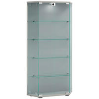 VITRINE in Silberfarben  - Transparent/Silberfarben, Design, Glas/Holzwerkstoff (83/114/17cm) - MID.YOU