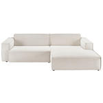 ECKSOFA in Feincord Weiß  276/168 cm  - Schwarz/Weiß, KONVENTIONELL, Kunststoff/Textil (276/168cm) - Hom`in