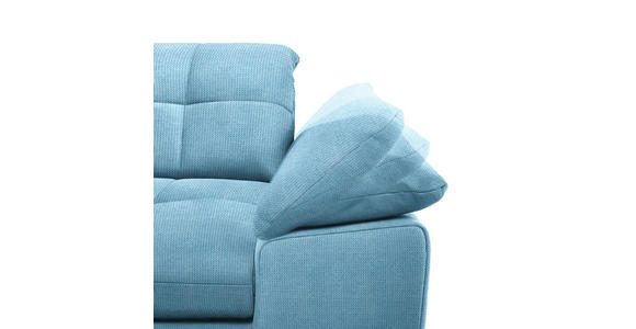 ECKSOFA in Mikrofaser Pastellblau  - Chromfarben/Pastellblau, Design, Textil/Metall (180/265cm) - Carryhome