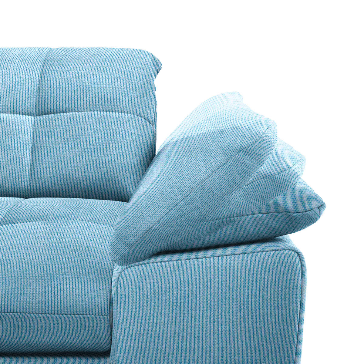 ECKSOFA in Mikrofaser Pastellblau  180/265 cm  - Chromfarben/Pastellblau, Design, Textil/Metall (180/265cm) - Carryhome