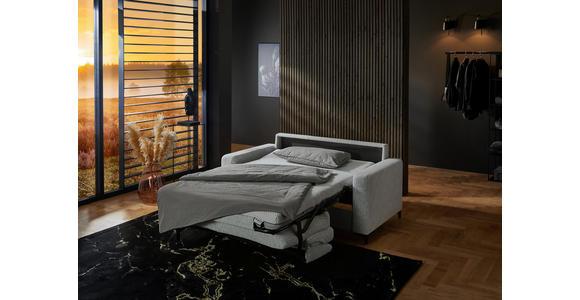 SCHLAFSOFA  in Webstoff Ecru  - Ecru/Schwarz, KONVENTIONELL, Textil/Metall (196/87/103cm) - Dieter Knoll