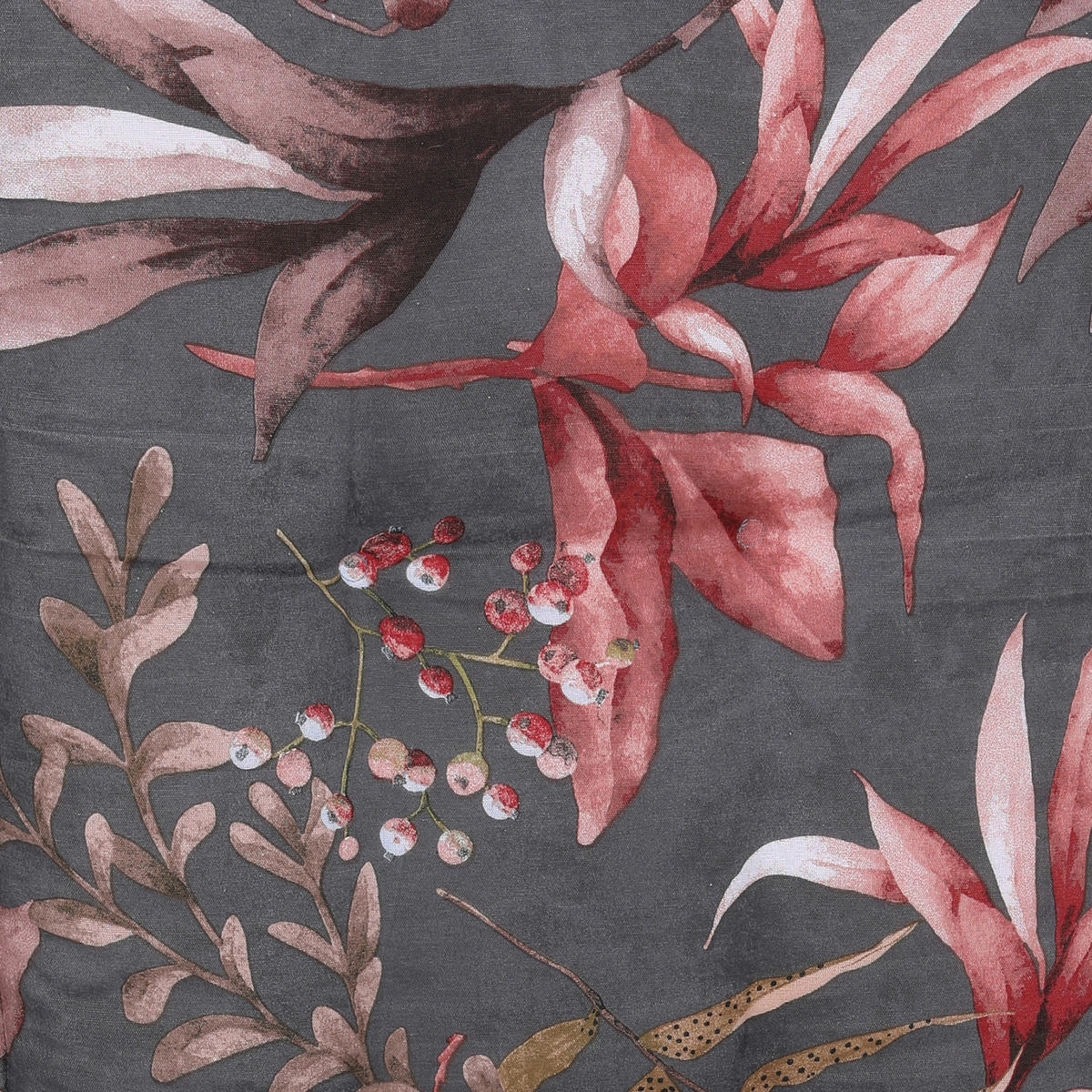 SESSELAUFLAGENSET Blätter  - Anthrazit/Braun, Basics, Textil (50/7/120cm)