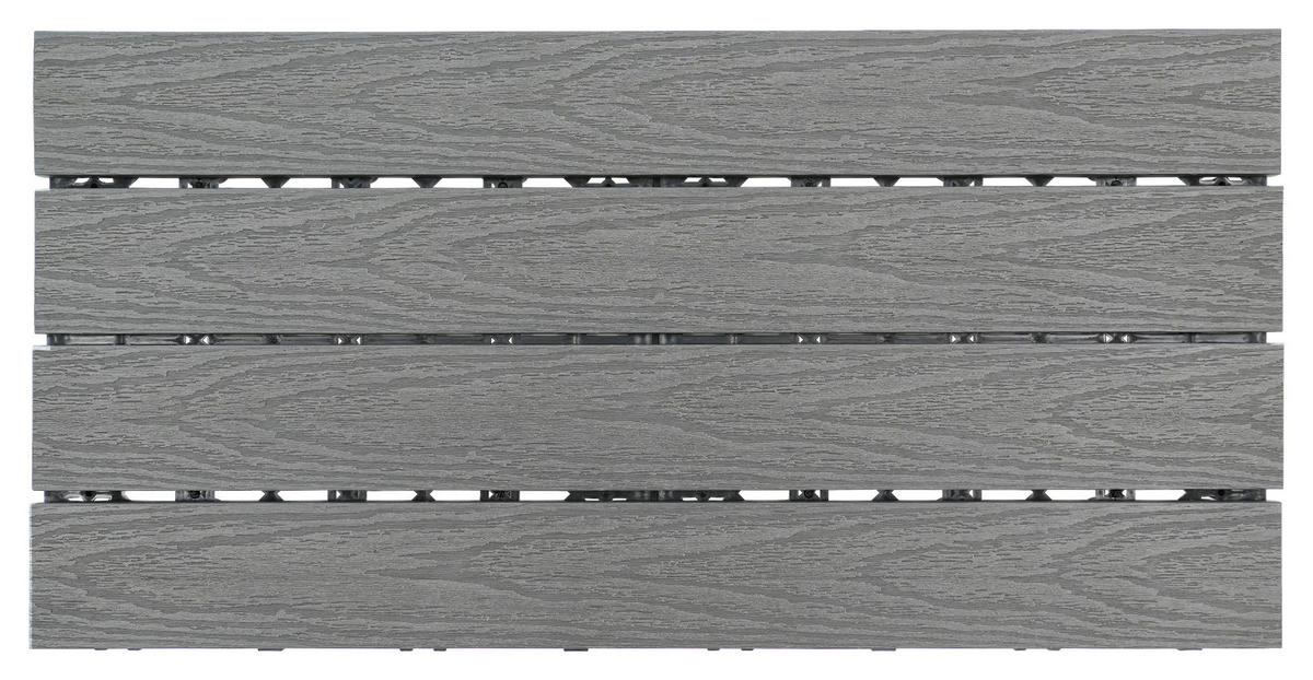 TERRASSENFLIESE 6 Stück  - Grau, KONVENTIONELL, Holzwerkstoff (30/60/2,1cm) - Ambia Garden