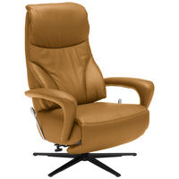RELAXSESSEL in Leder Currygelb  - Currygelb/Schwarz, Design, Leder/Metall (75/106/88cm) - Dieter Knoll
