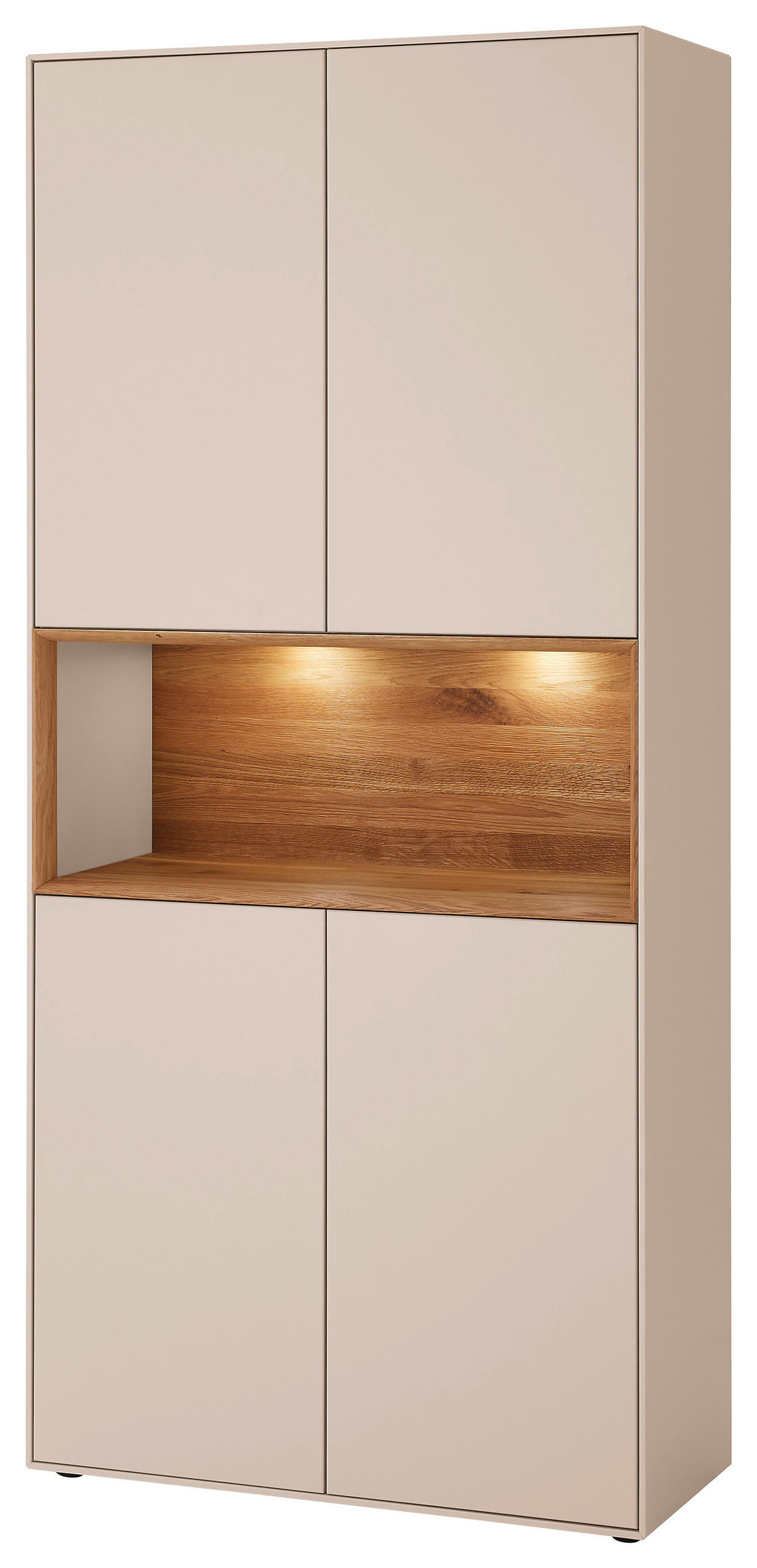 VITRINE Tarvis in massiv, teilmassiv Wildeiche Sandfarben, Wildeiche  - Sandfarben/Wildeiche, Design, Holz/Holzwerkstoff (90/200/39cm) - Dieter Knoll