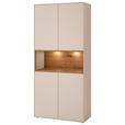 VITRINE Tarvis in massiv, teilmassiv Wildeiche Sandfarben, Wildeiche  - Sandfarben/Wildeiche, Design, Holz/Holzwerkstoff (90/200/39cm) - Dieter Knoll