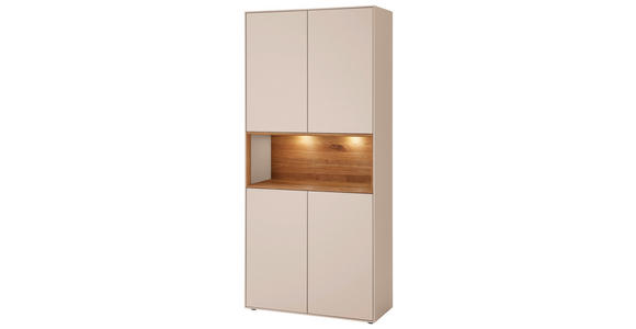 VITRINE Tarvis in massiv, teilmassiv Wildeiche Sandfarben, Wildeiche  - Sandfarben/Wildeiche, Design, Holz/Holzwerkstoff (90/200/39cm) - Dieter Knoll