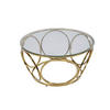 COUCHTISCH Sicherheitsglas, Klarglas 80/80/40 cm rund Klar, Goldfarben  - Klar/Goldfarben, Design, Glas/Metall (80/80/40cm) - Livetastic