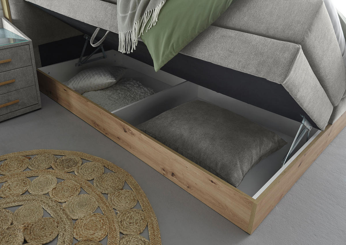 BOXSPRINGOVÁ POSTEĽ, 180/200 cm, svetlosivá - svetlosivá, Modern, drevo/kompozitné drevo (180/200cm) - Livetastic