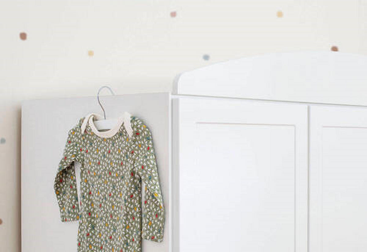 BABYKLEIDERSCHRANK PINOLINO LAURA  - Alufarben/Weiß, Trend, Holzwerkstoff/Kunststoff (91/192/57cm) - Pinolino