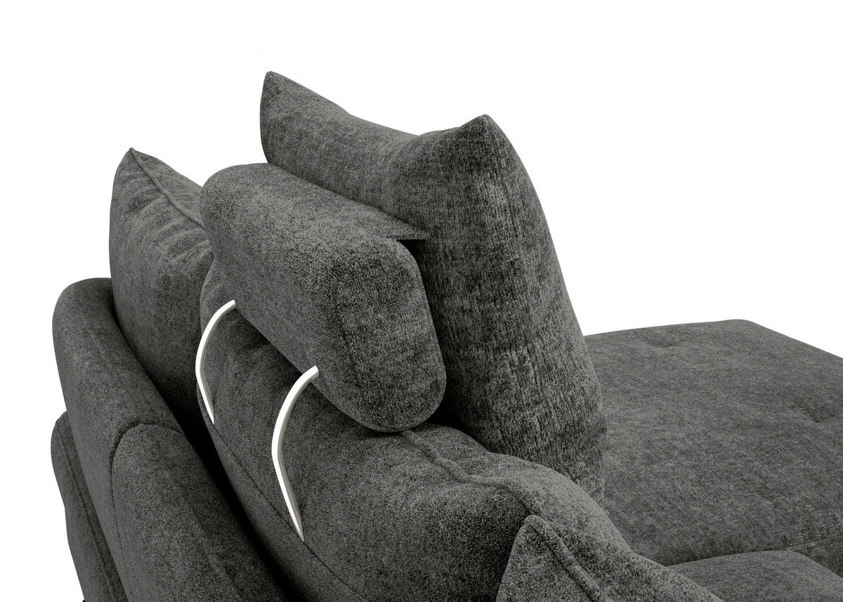 ECKSOFA in Webstoff Schwarz  - Schwarz, Konventionell, Textil/Metall (293/183cm) - Carryhome