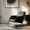 SESSEL Echtleder Fango  - Fango/Schwarz, Design, Leder/Metall (67/87/74cm) - Livetastic