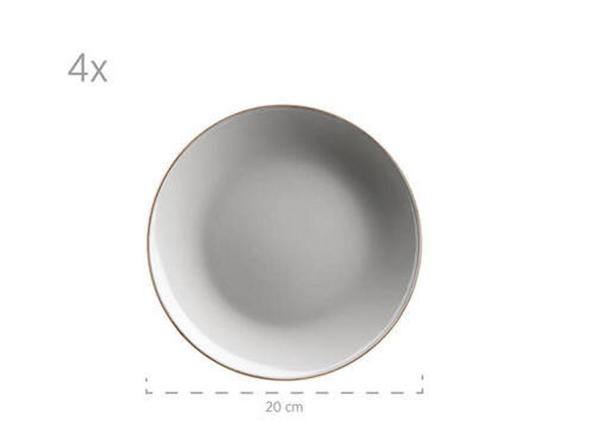 KOMBISERVICE Metallic Rim 16-teilig  - Grau, Basics, Keramik (34/31,5/32cm) - Mäser