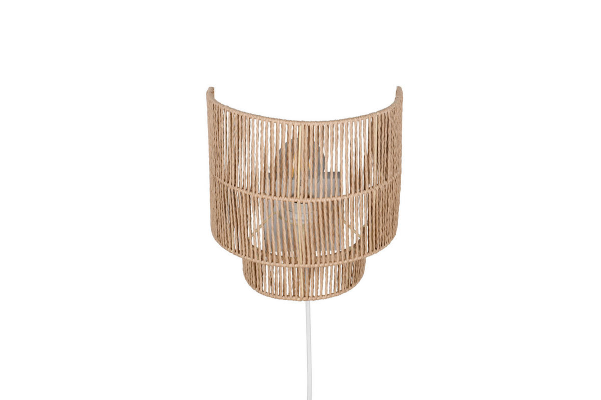 WANDLEUCHTE - Weiss/Braun, Natur, Papier (24,5/24,5/14cm)