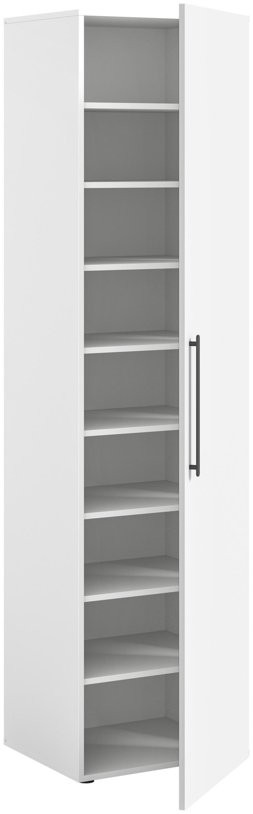 GARDEROBENSCHRANK  in 55/200/47 cm  - Weiss/Schwarz, Modern, Holzwerkstoff/Kunststoff (55/200/47cm) - Stylife