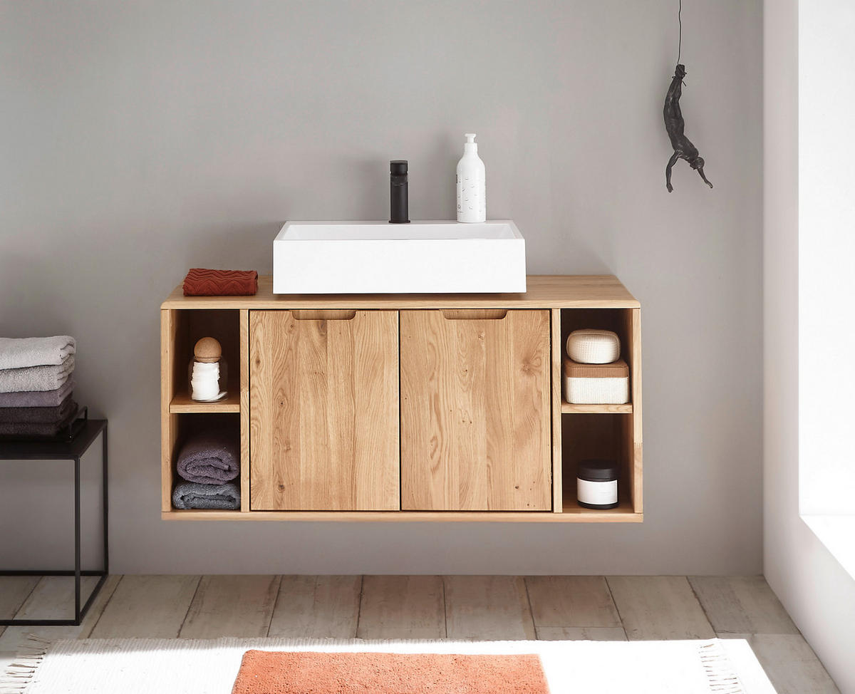 WASCHBECKENUNTERSCHRANK 105/48/40 cm  - Wildeiche, Basics, Holz (105/48/40cm) - Linea Natura