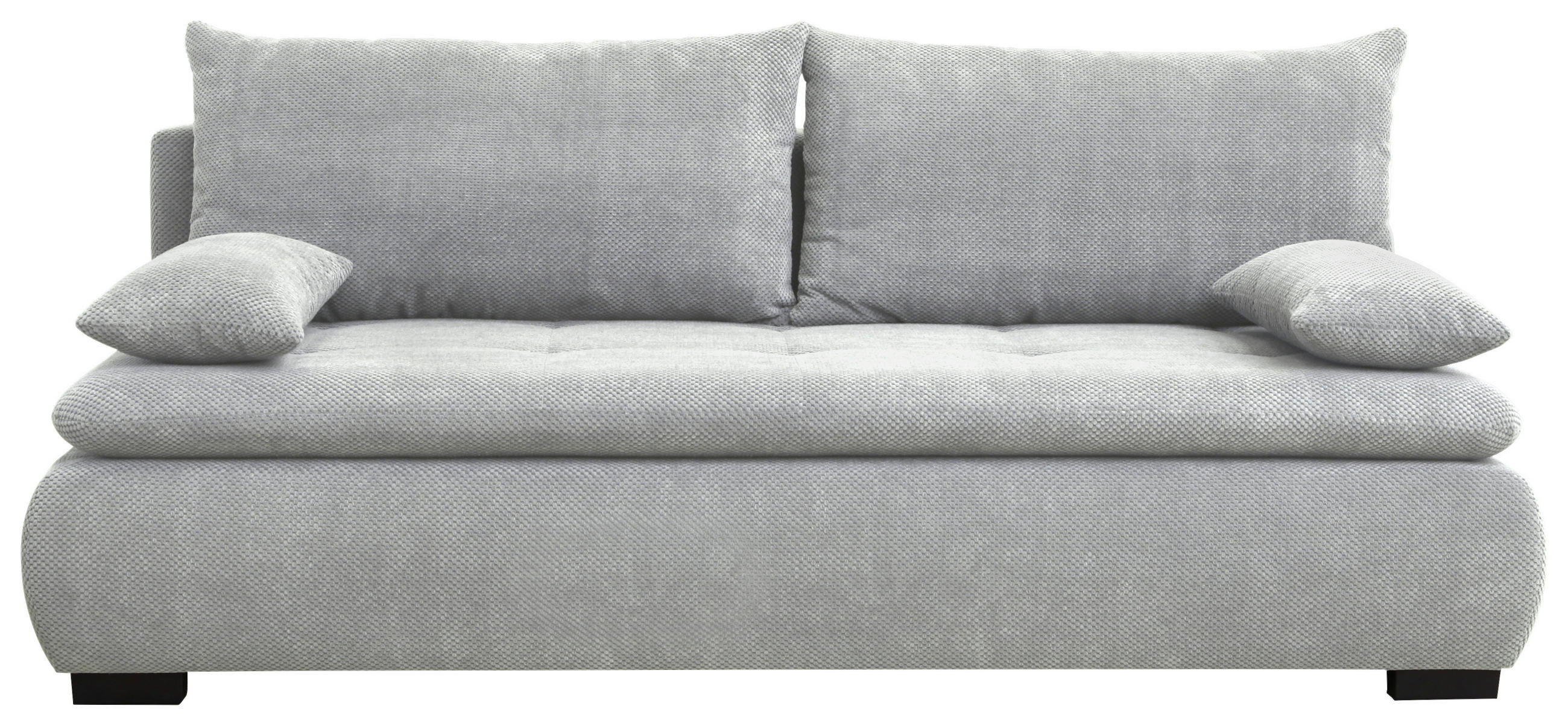 SCHLAFSOFA in Webstoff, Plüsch Hellgrau  - Hellgrau/Schwarz, Konventionell, Textil (203/72-96/98cm) - Novel
